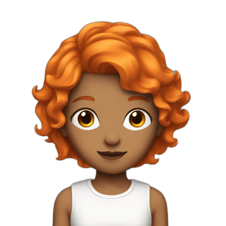 tween with dark orange hair emoji