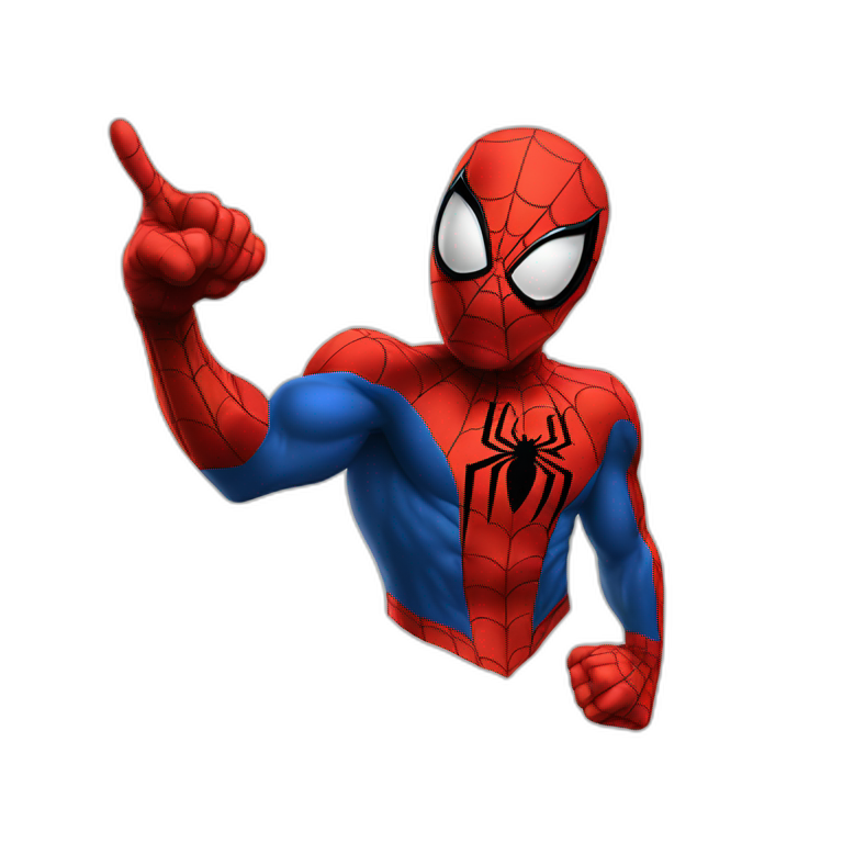 spiderman pointing finger at left side emoji