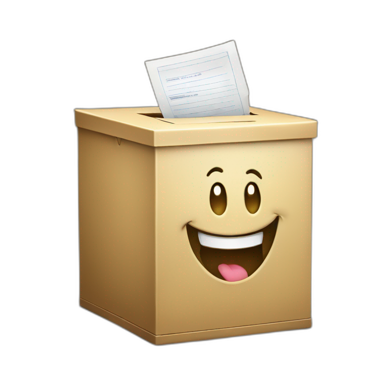 ballot box is laughing emoji