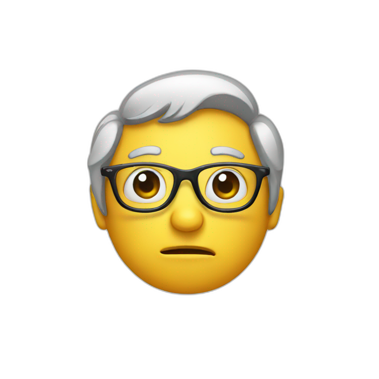 Thinking face with glasses emoji