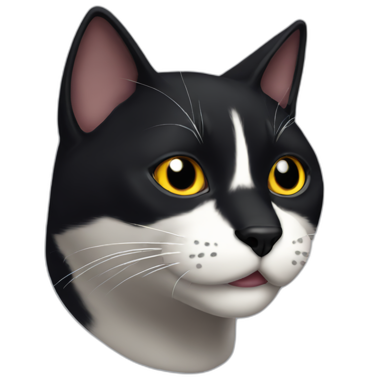 jiji the black cat with a white mustache emoji