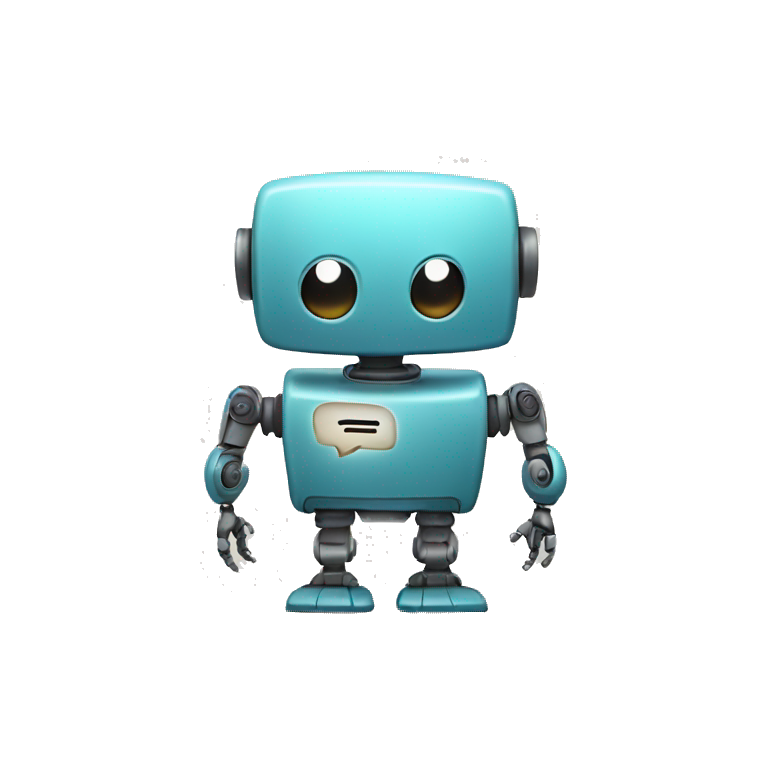 robot with chat speech bubble emoji