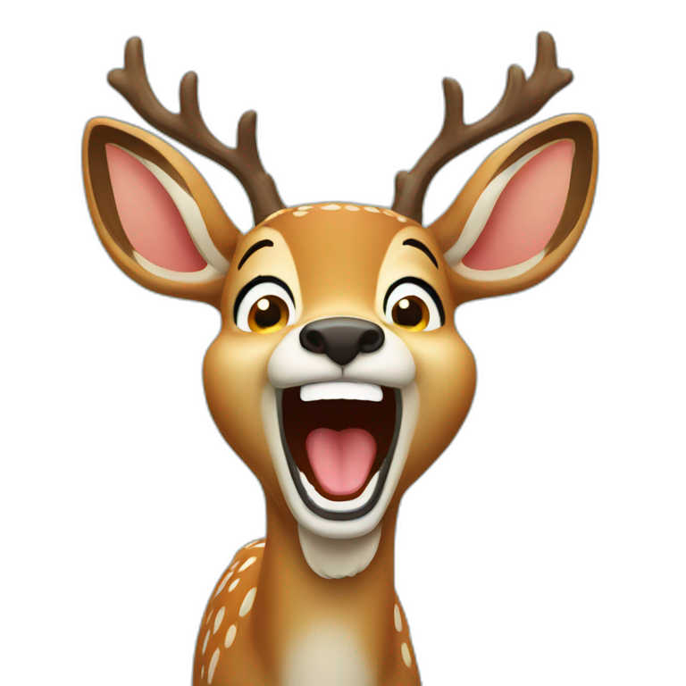 A deer laughing out loud  emoji