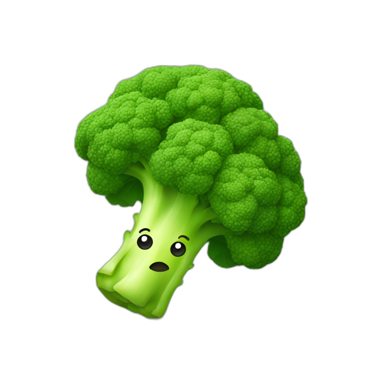 Broccoli with a face emoji