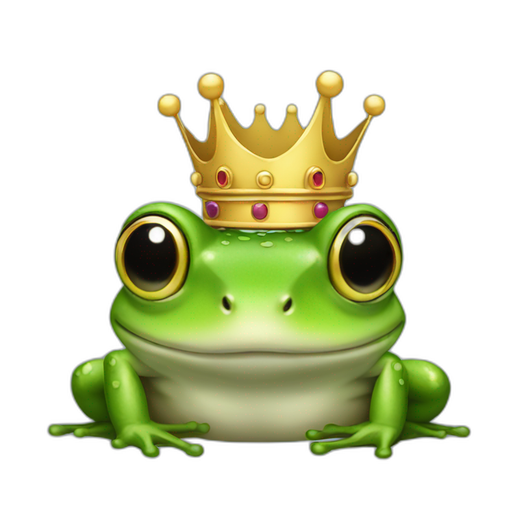 a frog with a crown emoji