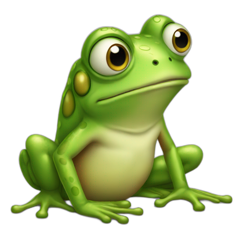 Frog pepe with muscline body emoji