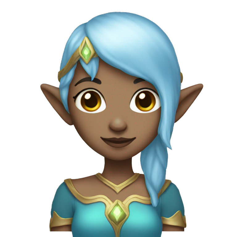 Blue female elf with light skin emoji