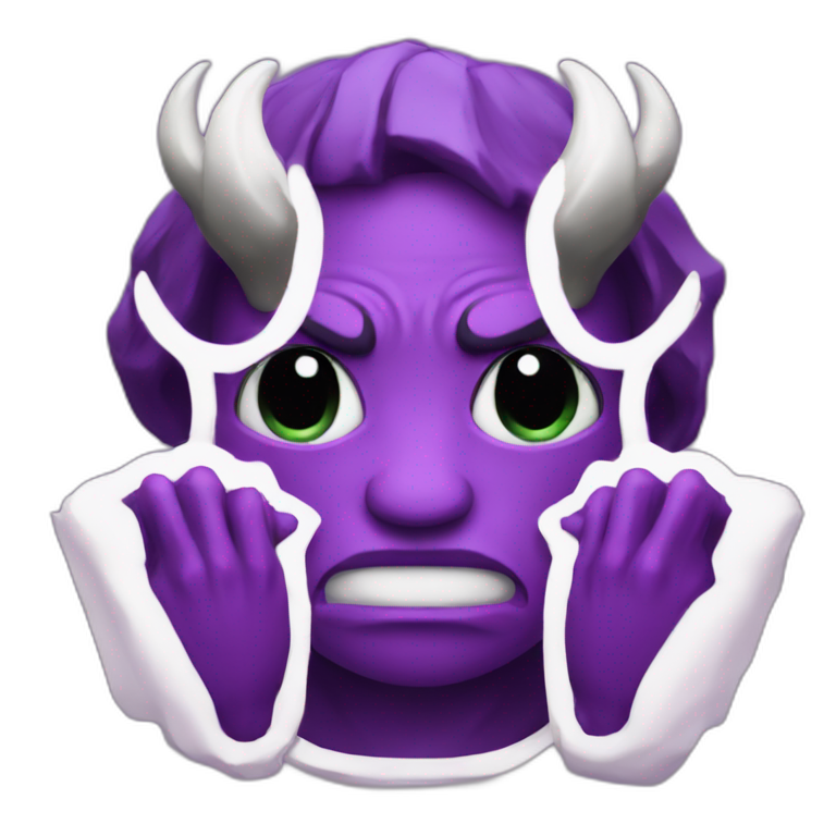 purple iphone devil prays emoji
