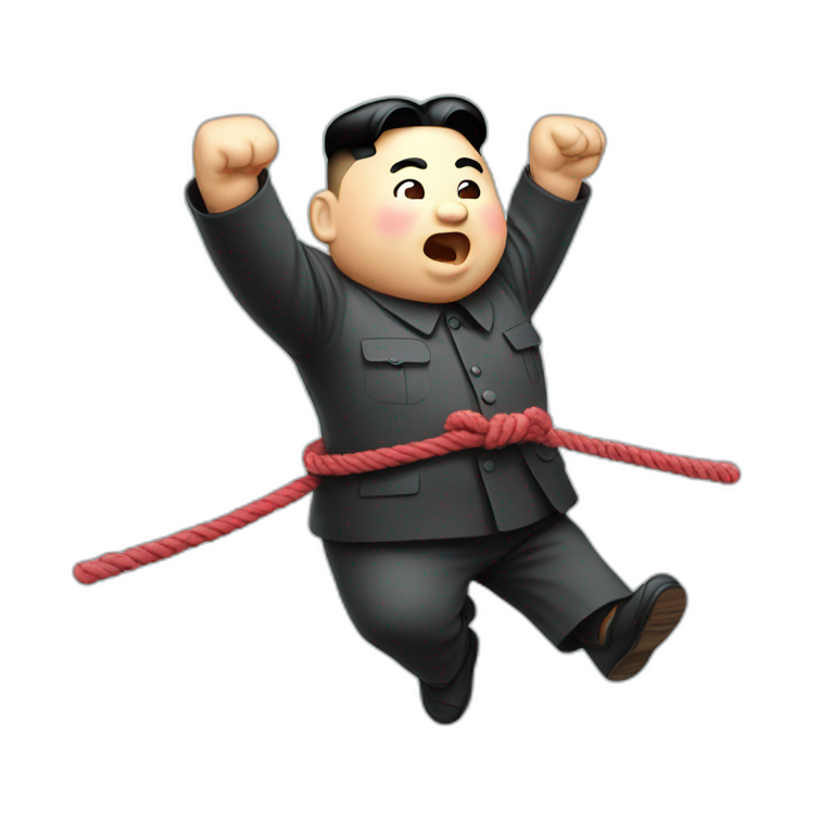 Kim jong un jumping with a rope emoji