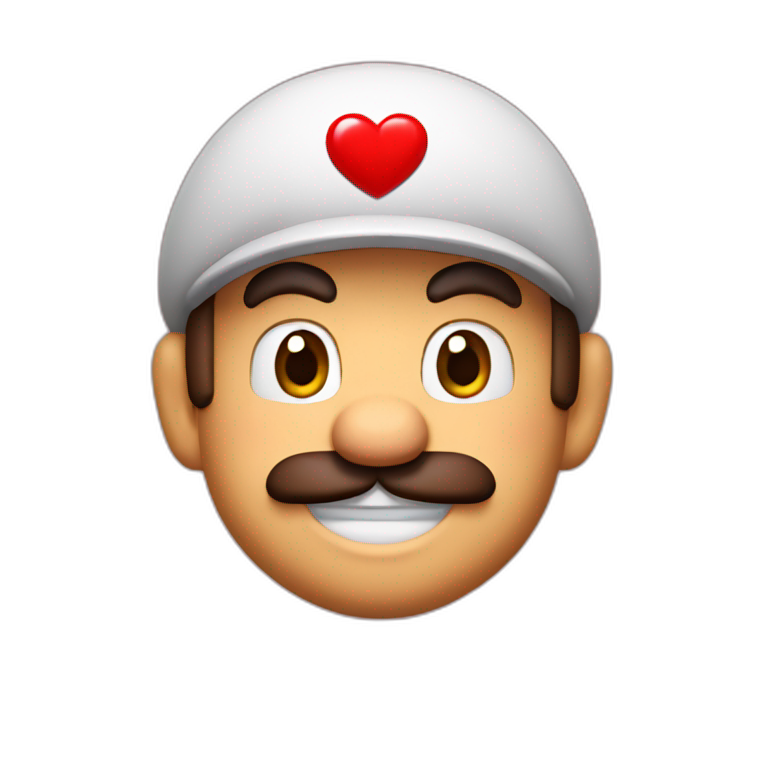 Mario with hearts in his eyes emoji