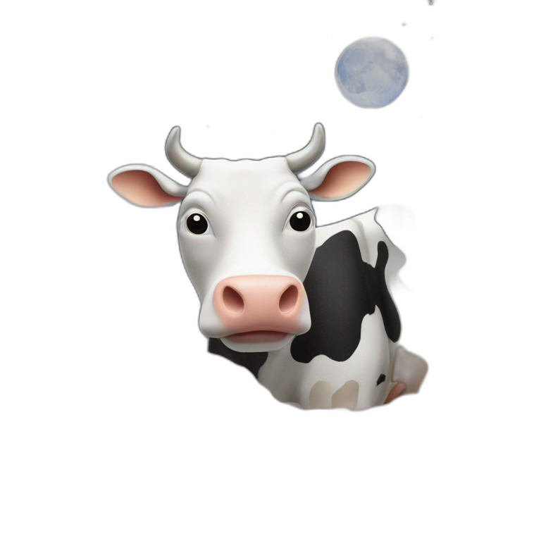 Cow on the moon emoji