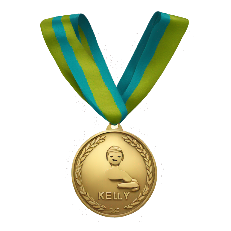 a medal with the word Kelly on it emoji