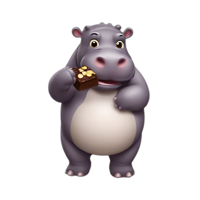 Hippo eating chocolate emoji