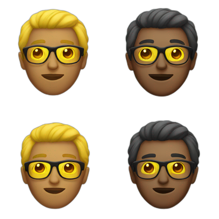 Man with yellow glasses emoji