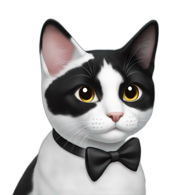tuxedo black and white cat emoji