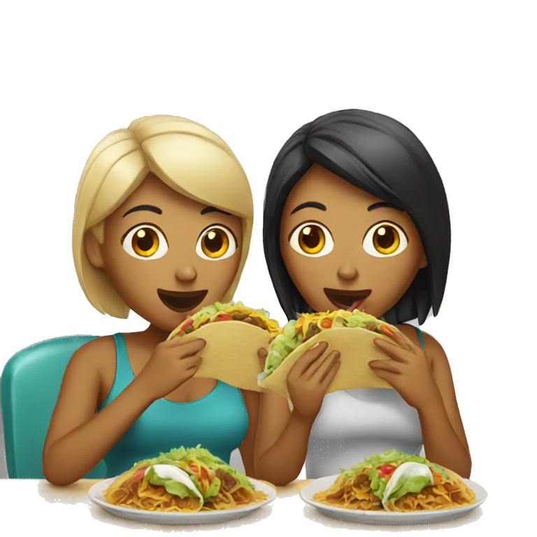 two women eating tacos emoji