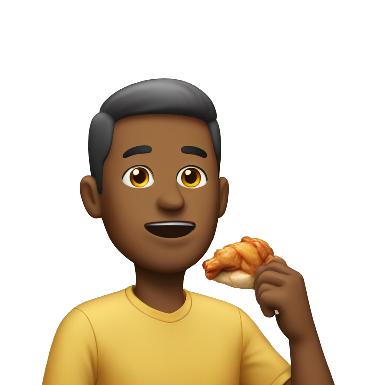 man eating chicken emoji