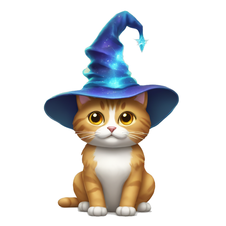 Cat with wizard hat emoji