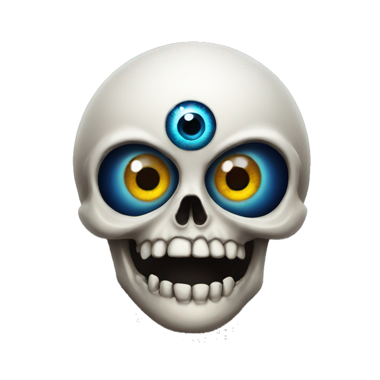 Evil eye with a skull emoji