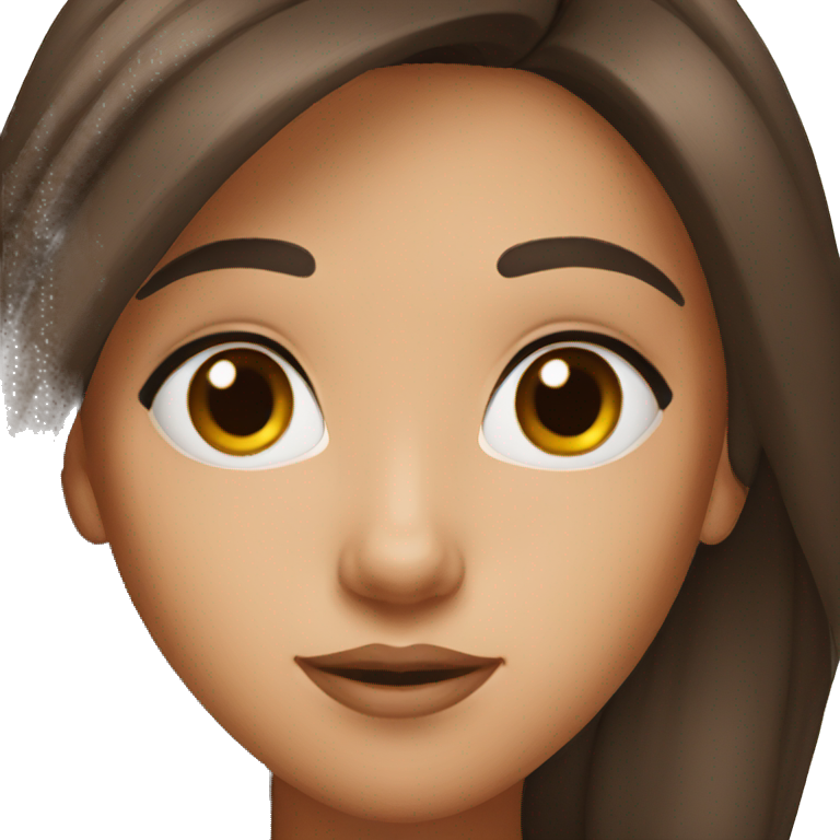 brunette girl with brown eyes emoji