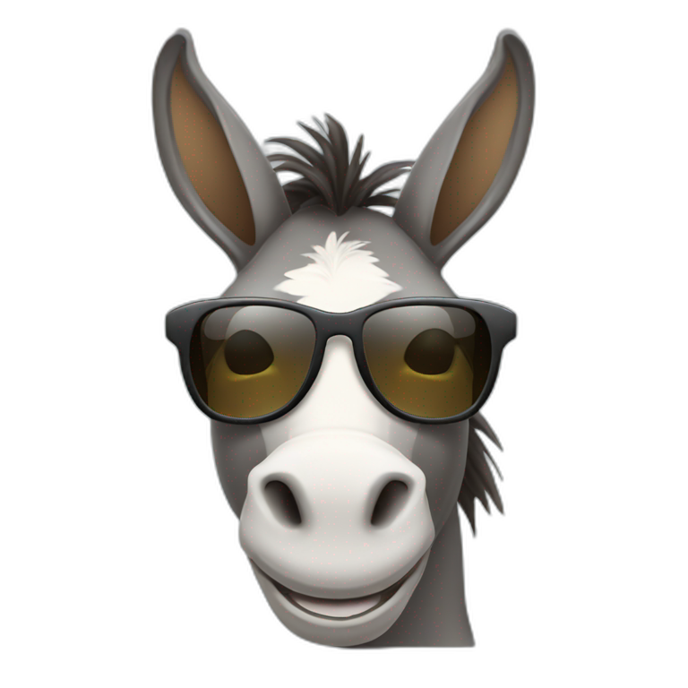Donkey smiling wearing sunglasses emoji