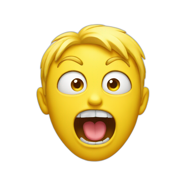 Yellow face screaming emoji