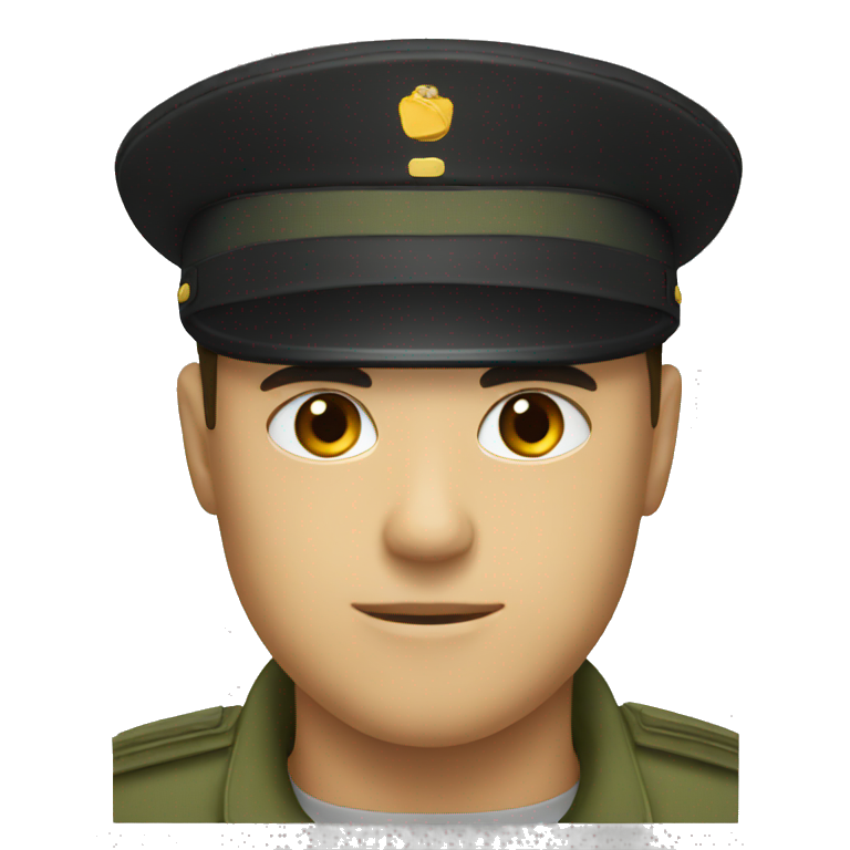 a black Military cap emoji