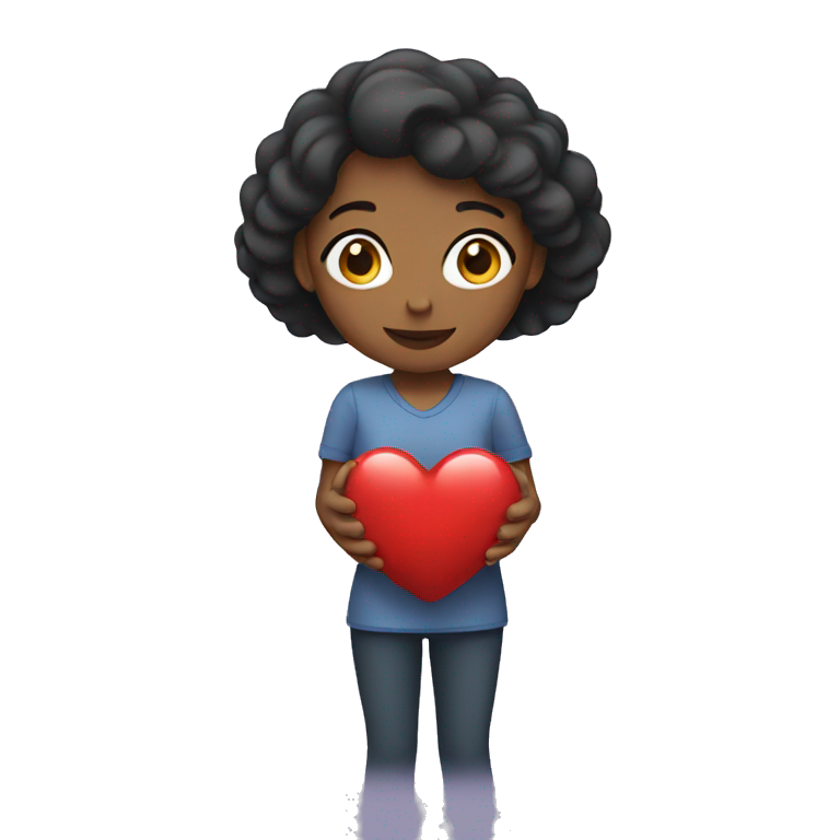 Women holding heart emoji