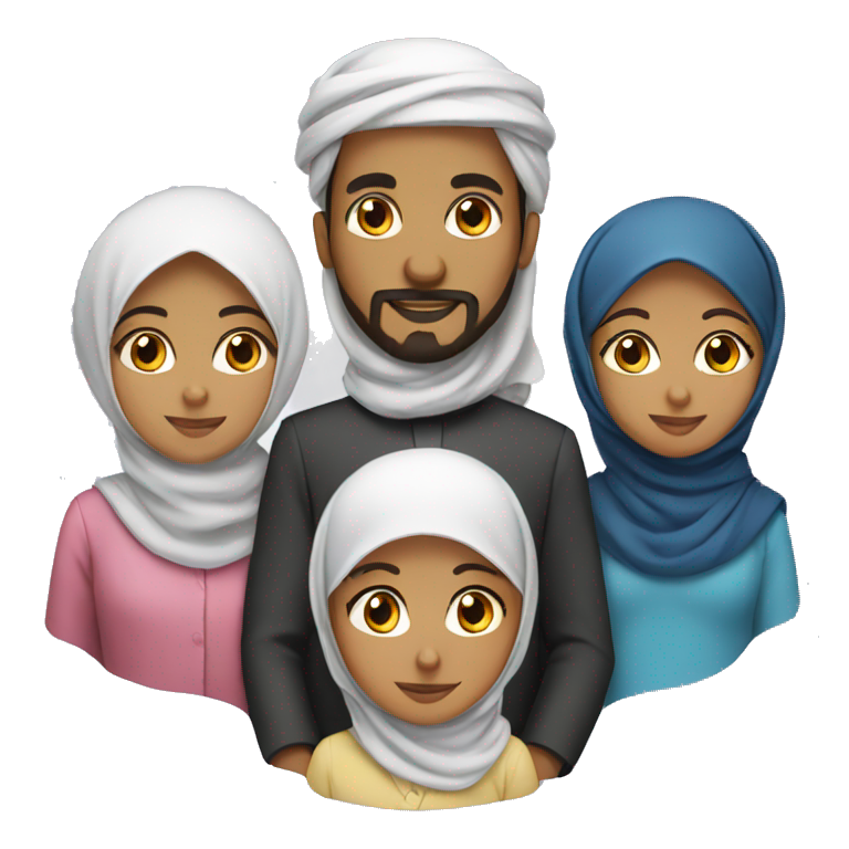 Muslim family of 5 emoji