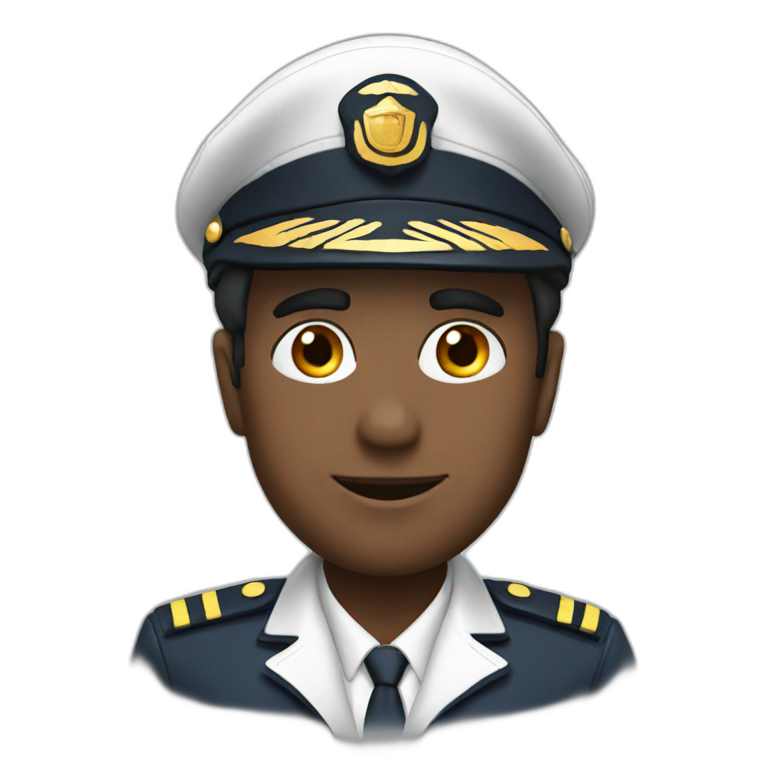 Pilot white with hat emoji