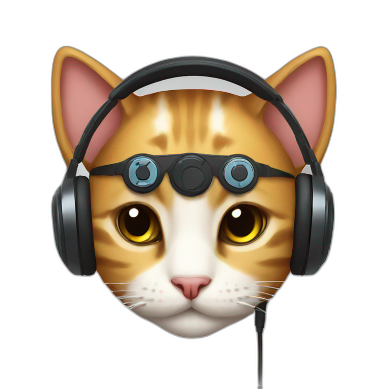 Cat gamer headphone emoji