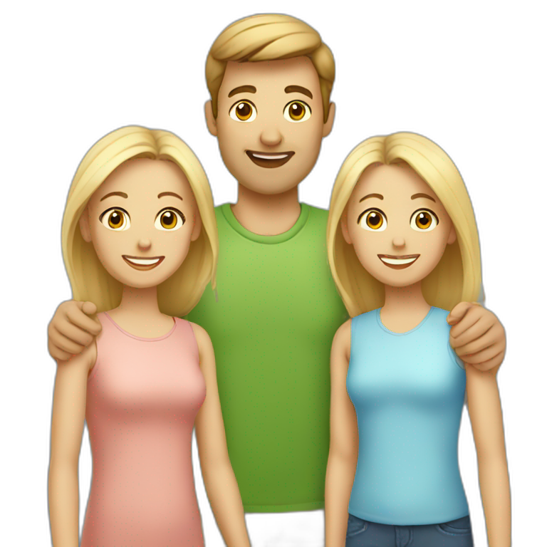 White Family with 3 kids emoji