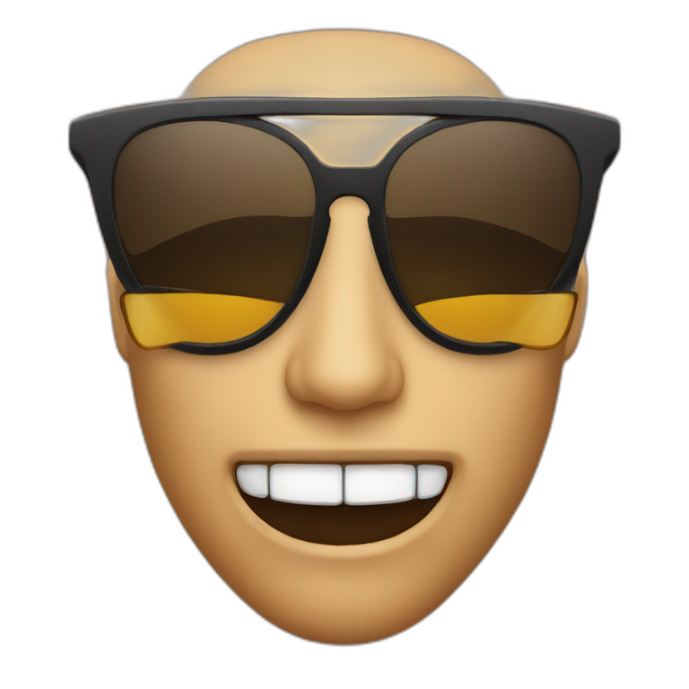 Sunglasses emoji but not smiling emoji