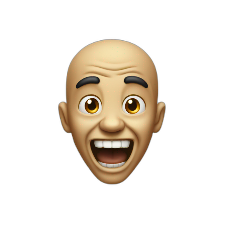 Scary guy laughing malnourished scary emoji