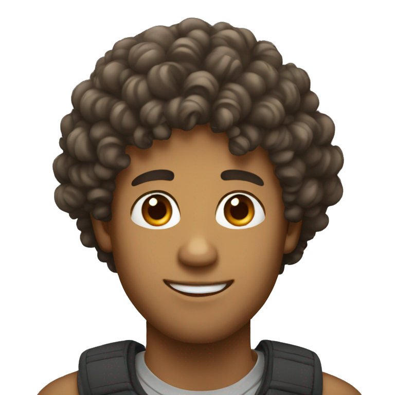 guy with a curly hair  emoji