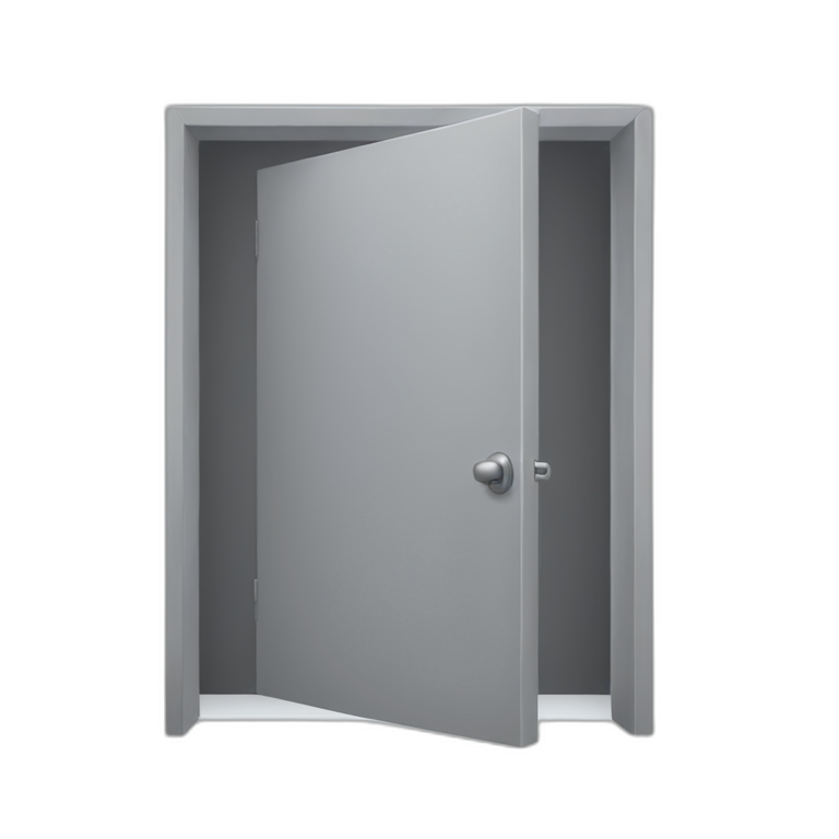 One gray  open door perspective emoji