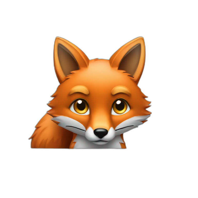 fox behind computer screen emoji
