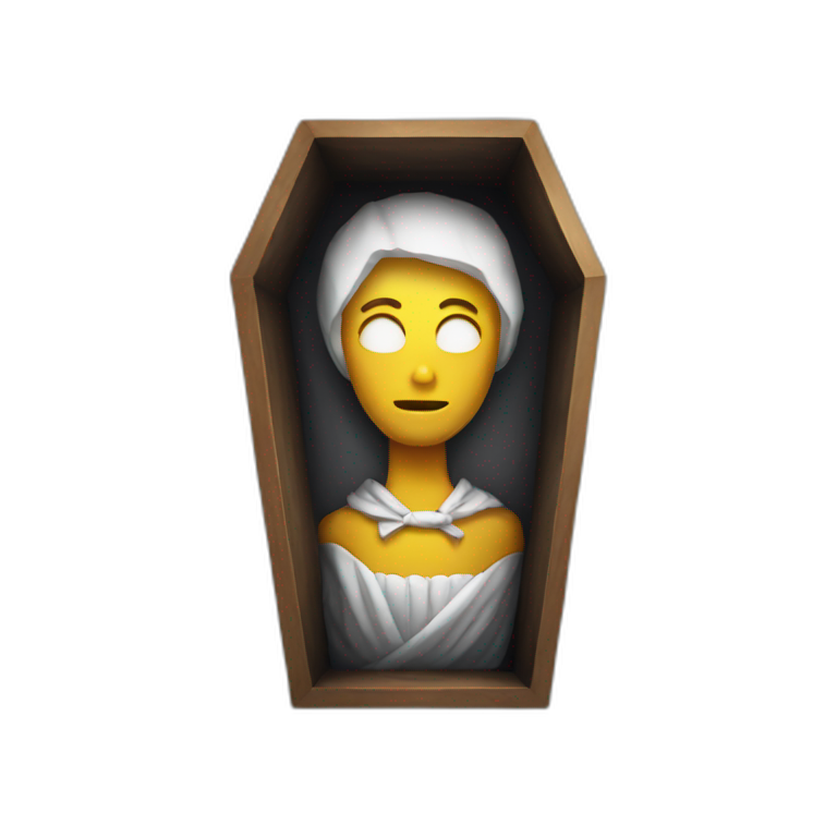 symbol @ in a coffin emoji