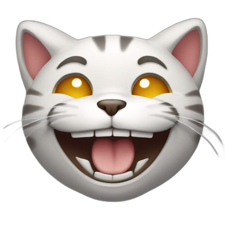 The cat is laughing hard emoji