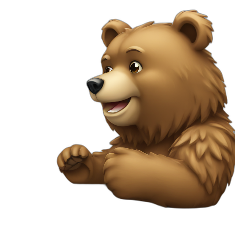 bear chain on screen of laptop emoji