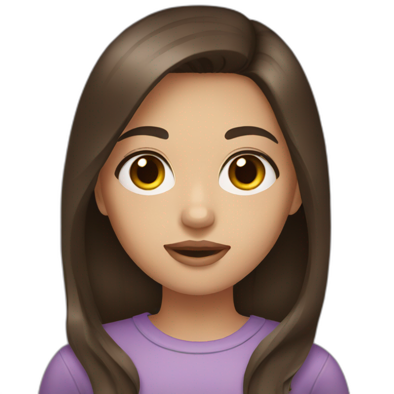 girl with hazel eyes and dark brown hair emoji