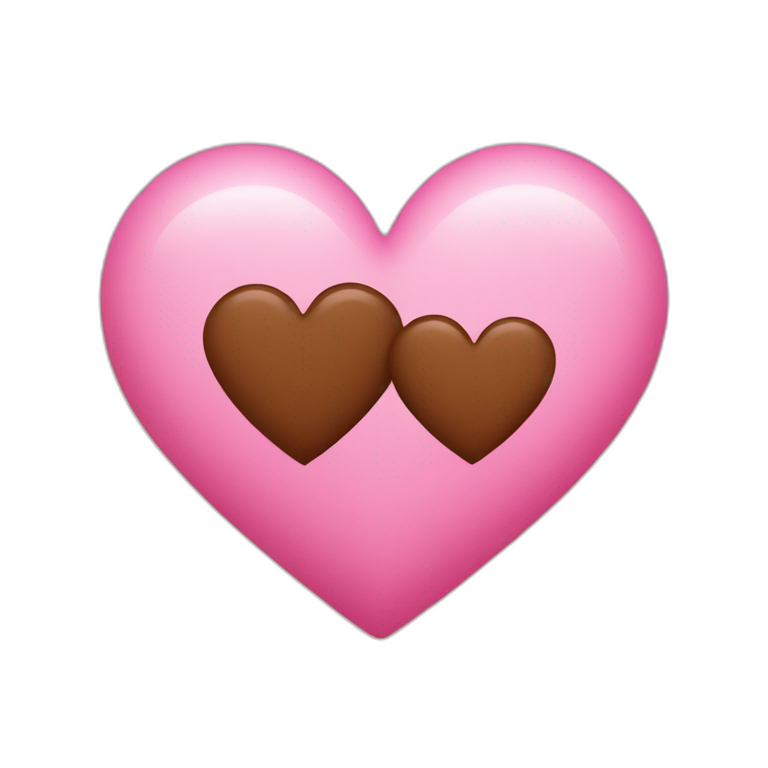 pink heart + brown heart emoji