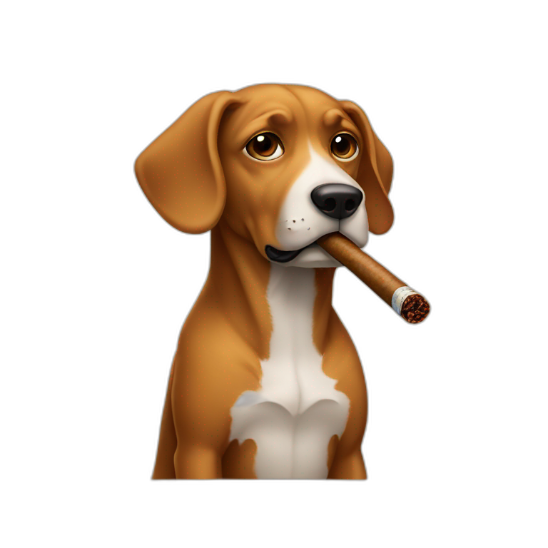 dog smoking cigar emoji