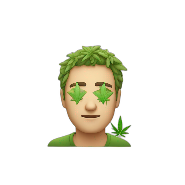Man dry eyes cannabis emoji