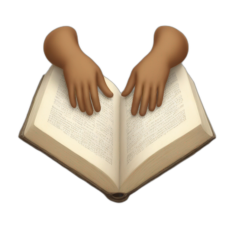 Giant Hands holding bible emoji