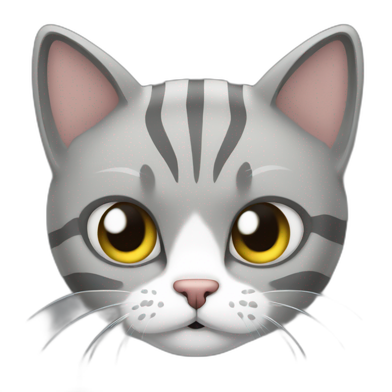 Cat, grey strips, Brazilian short hair cat, angry emoji