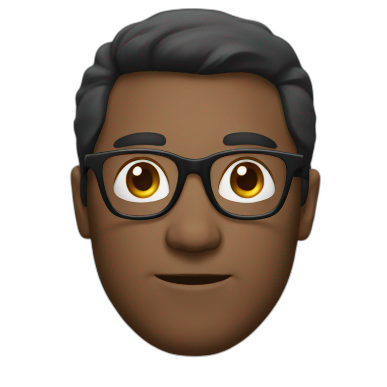 man with specs and looks smart emoji
