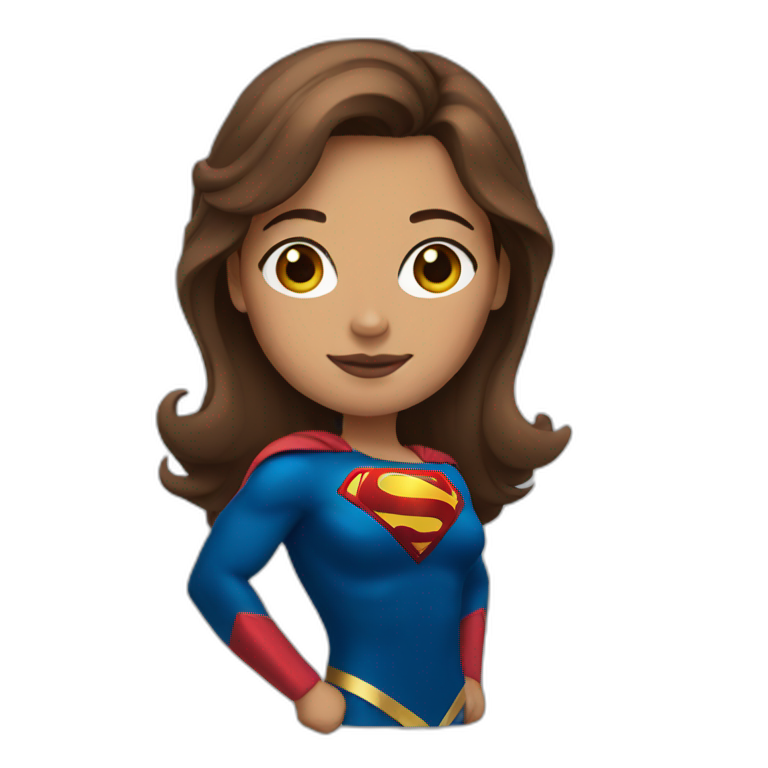 Superwoman with brown hair emoji