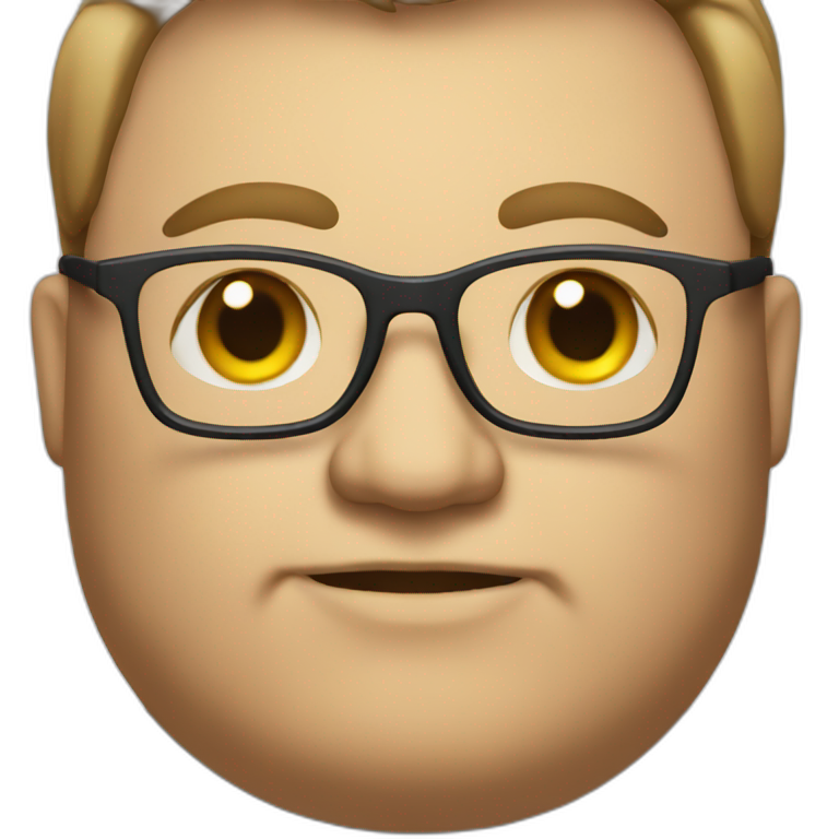 Fat man with glasses emoji