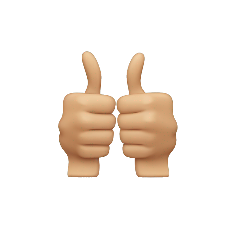 two hands with Thumbs up and thumbs down emoji